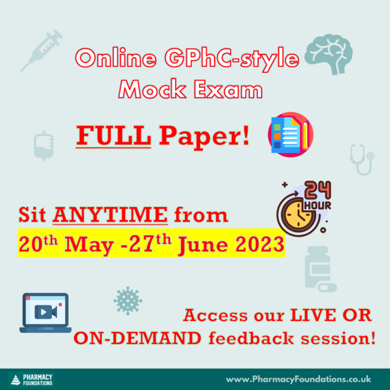 Online Mock Exam Pharmacy Foundations