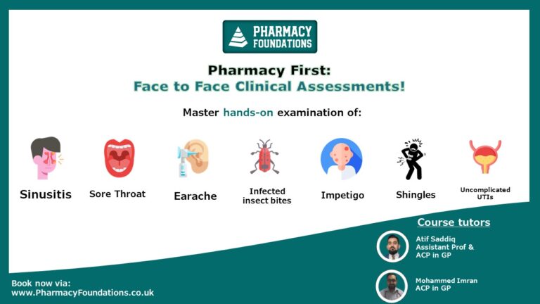 (MANCHESTER 17/08/24) Pharmacy First: Face-to-face clinical assessment (PM)